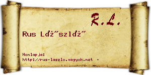 Rus László névjegykártya