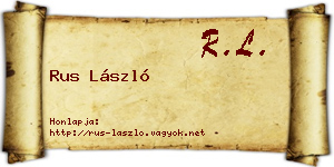Rus László névjegykártya